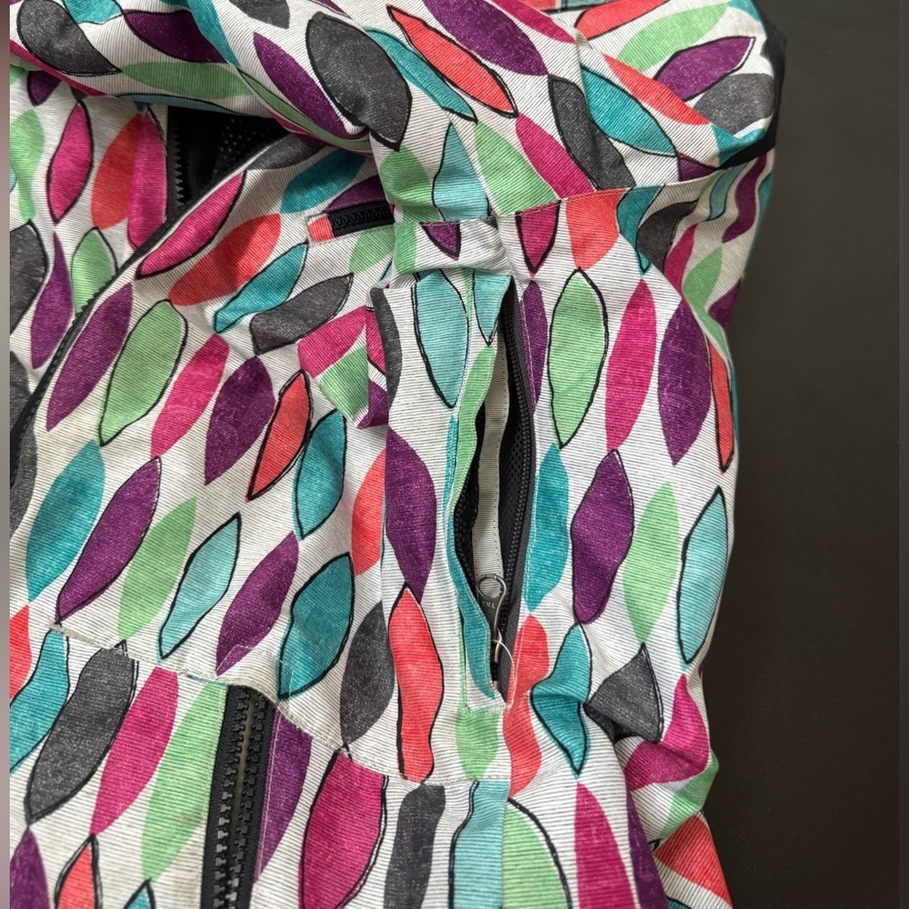 BG Girls' Multicolor Patterned Hooded ski / snowboard Jacket - Picture 3 of 5
